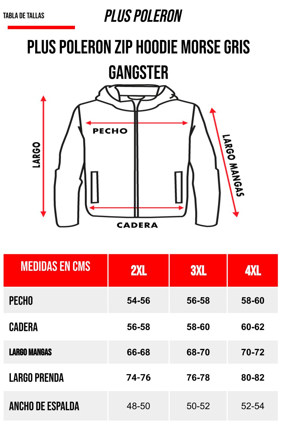 Plus Polerón Full Zipper Fleece Morse Gris Gangster