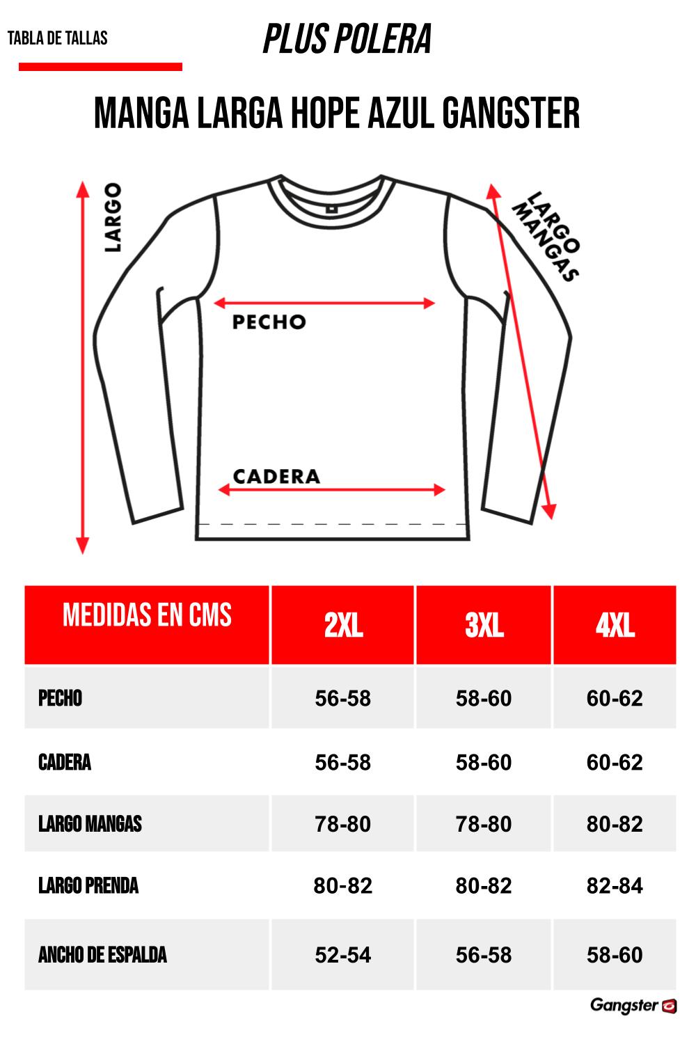 Plus Polera Manga Larga Hope Azul Marino Gangster