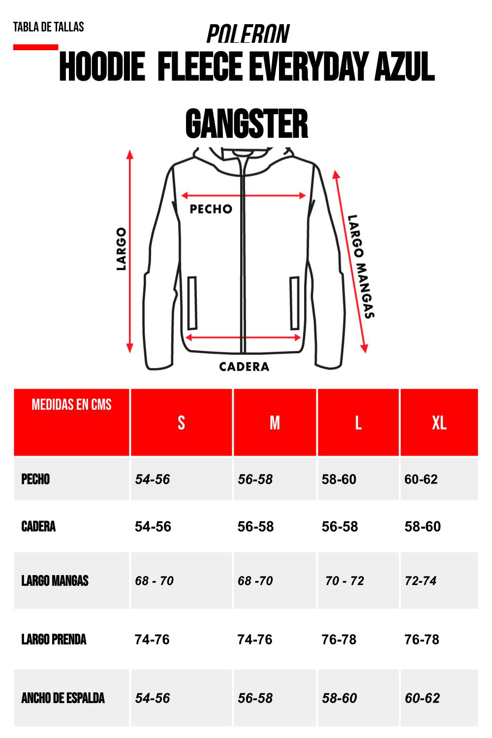 Polerón Hoodie Fleece Everyday Azul Gangster