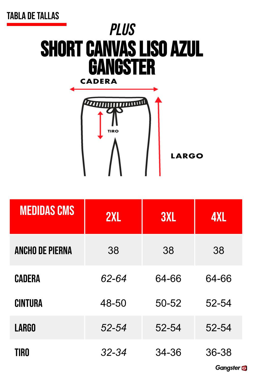 Plus Short Canvas Liso Azul Gangster