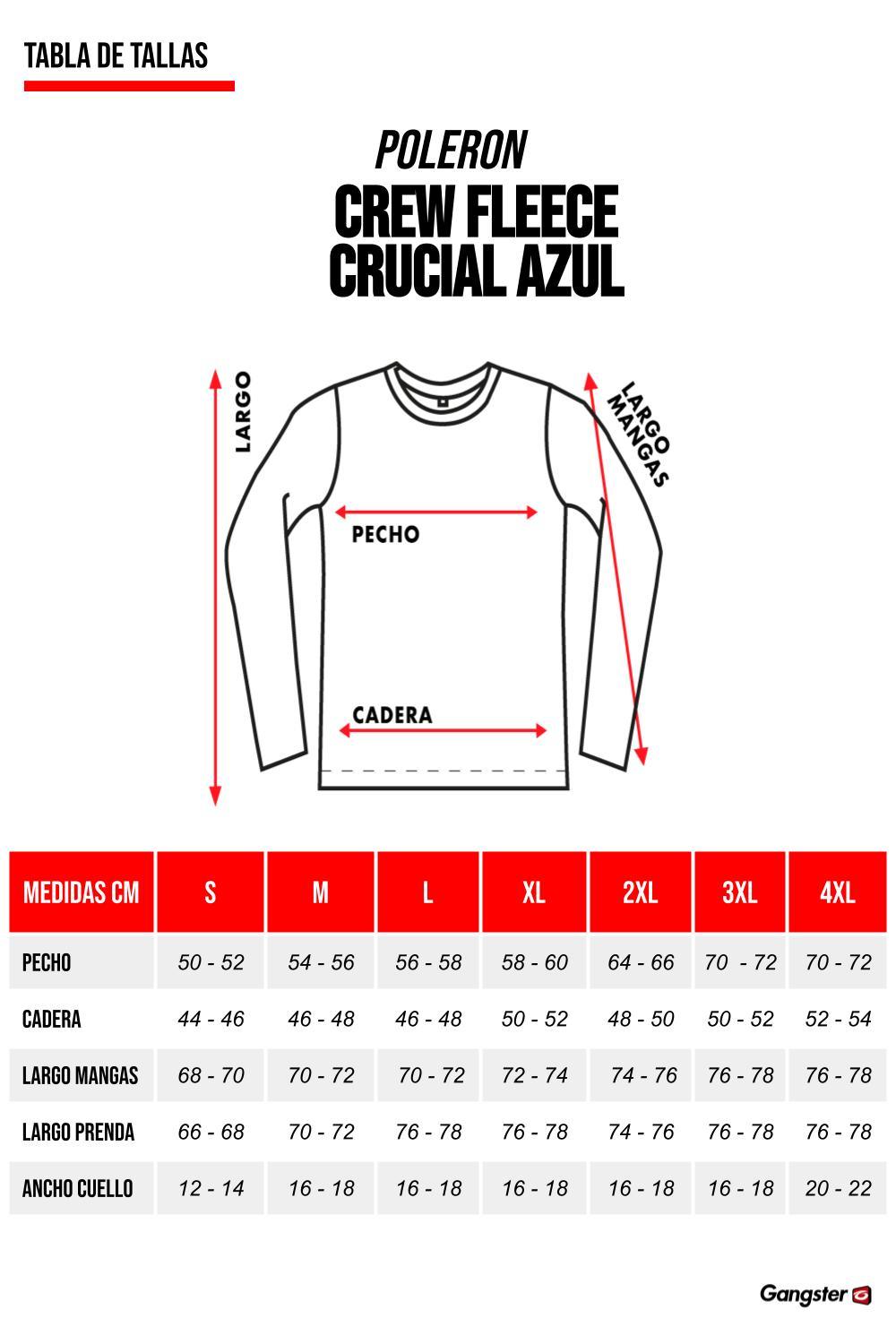 Polerón Crew Fleece Crucial Azul Gangster - Gangster