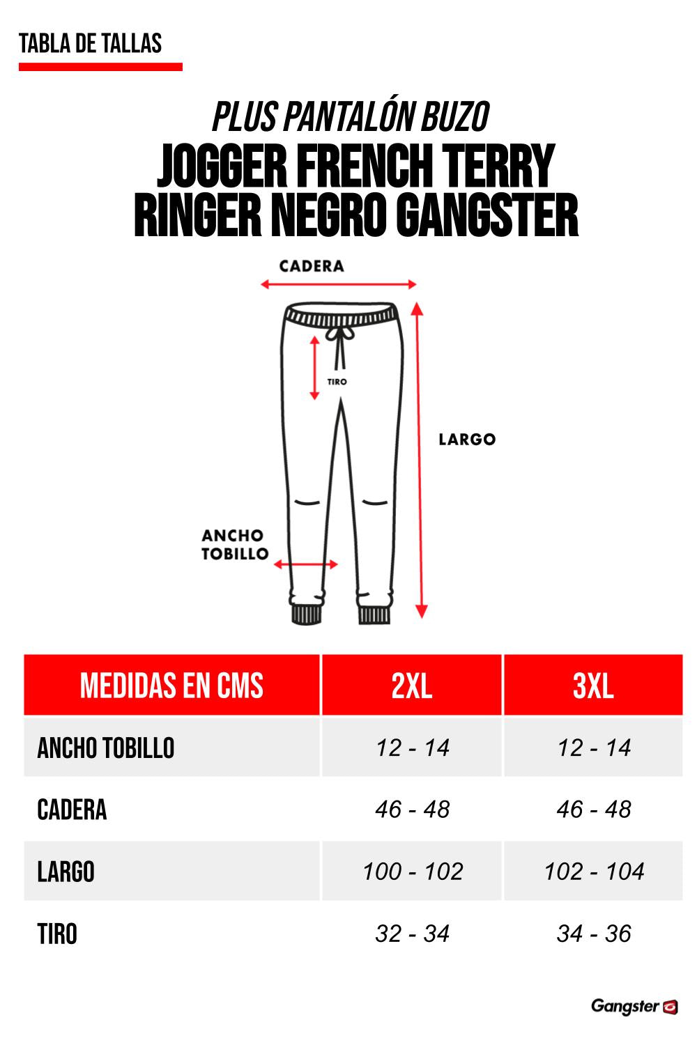 Plus Buzo Ringer Negro Gangster
