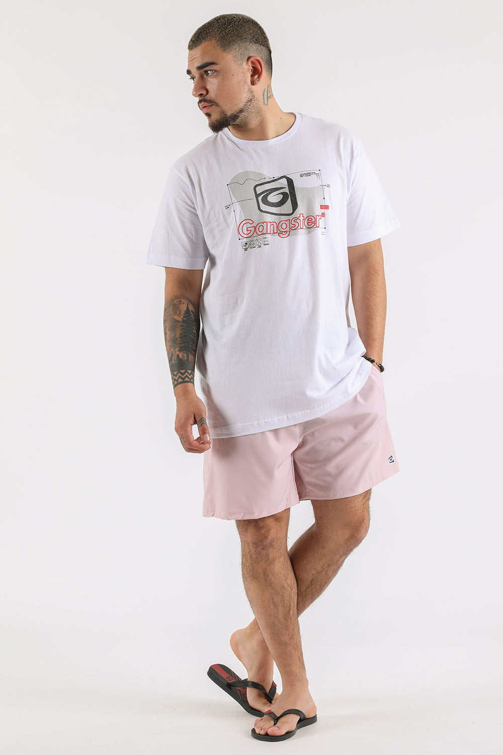 Plus Polera Mc Básica Cosmic Blanco Gangster