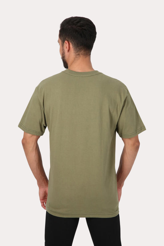Polera Mc Básica Loose Fit 2 Verde Overcore