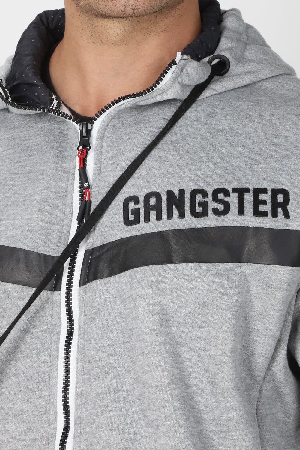 Poleron Full Zipper Cozy Gris Gangster