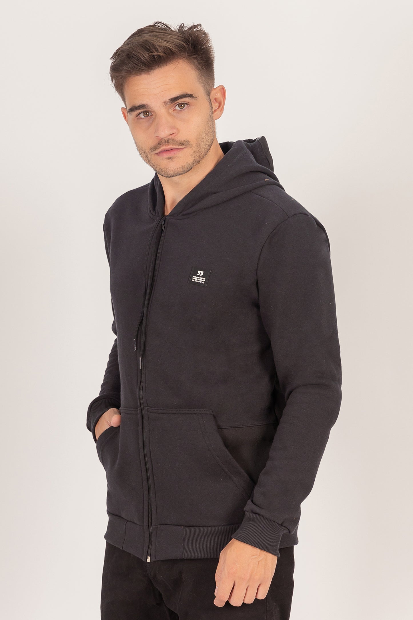 Poleron Full Zipper Fleece Titan Negro Overcore