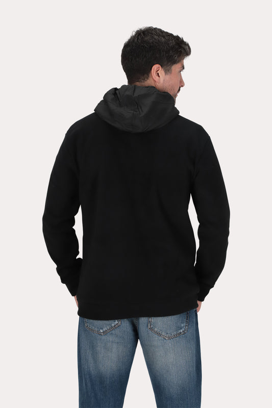 Poleron Full Zipper Fleece Blvck Negro Overcore