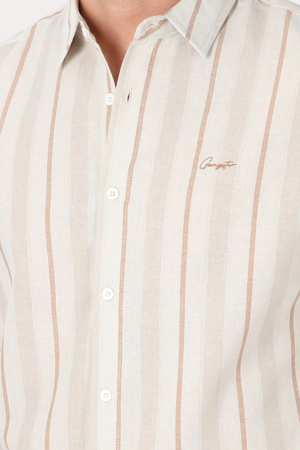 Camisa ML Fake Linho Cactos Blanco Gangster