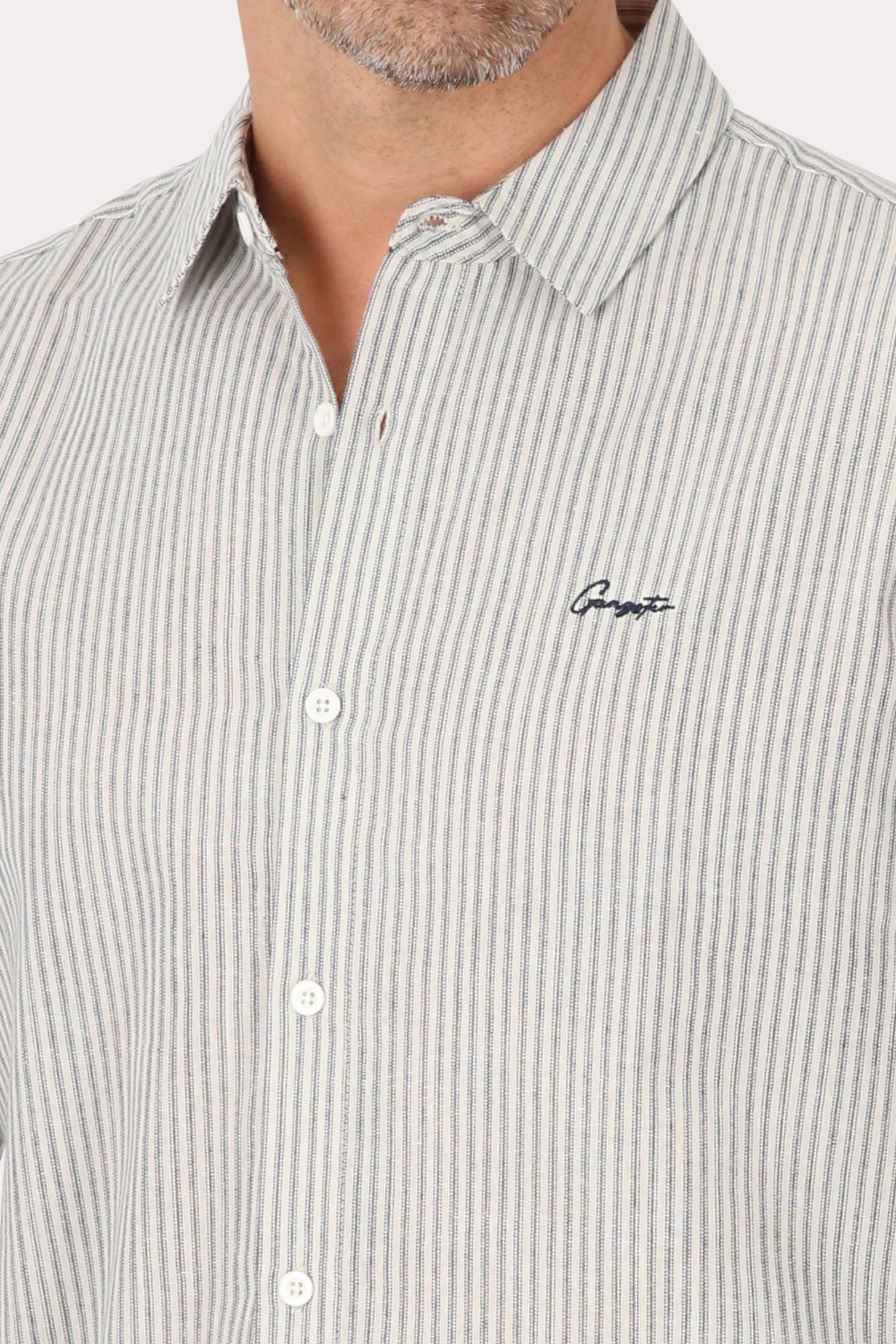 Camisa ML Fake Linho Araru Blanco Gangster
