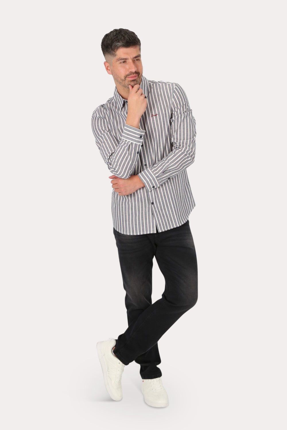 Camisa ML Fake Linho Buriti Azul Gangster