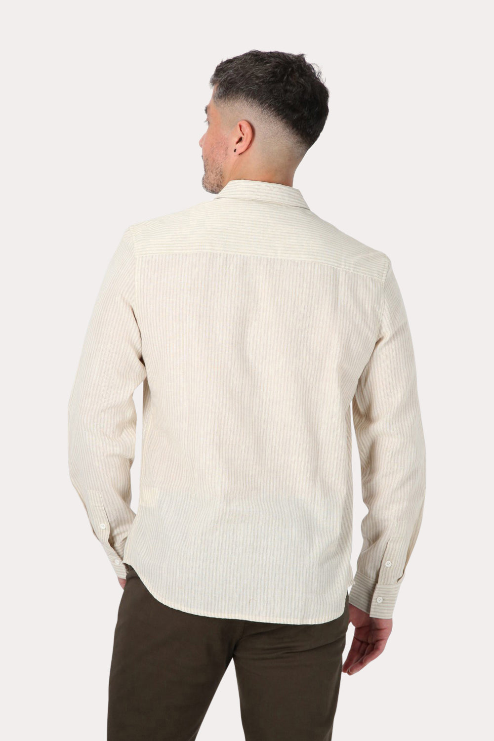 Camisa ML Fake Linho Tucuma Beige Gangster