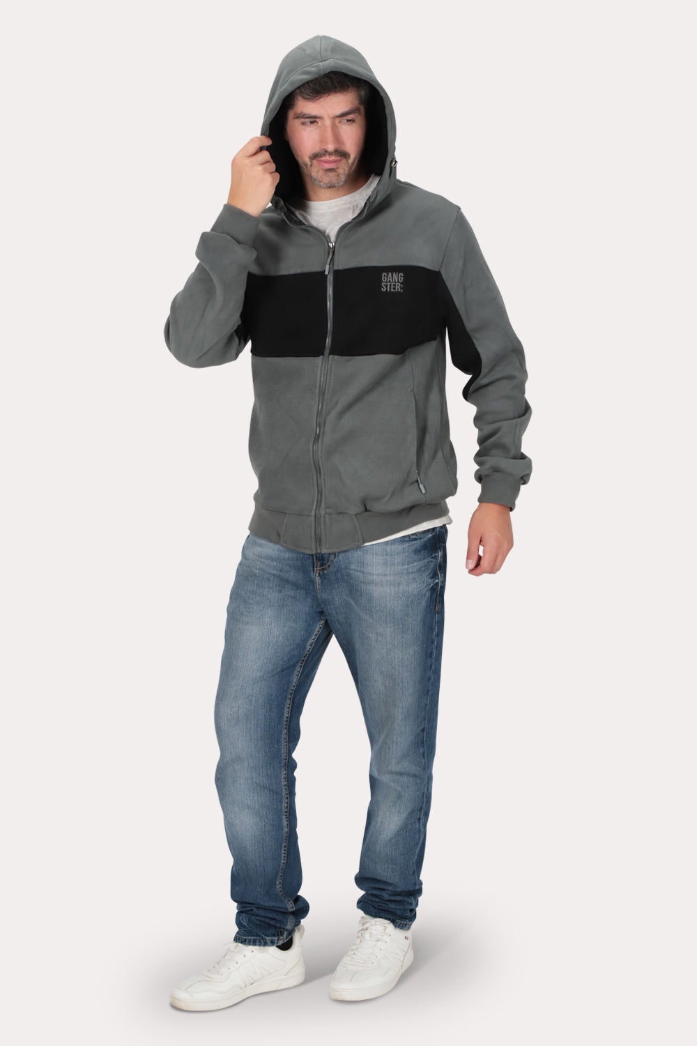 Poleron Full Zipper Polarix Grafito Gangster