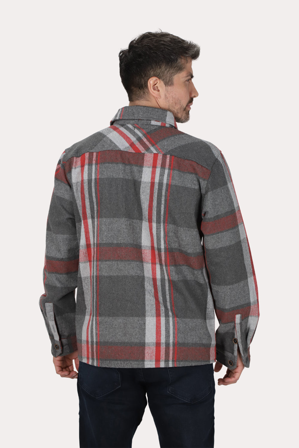 Chaqueta Overshirt Franela Ruston Gris Gangster