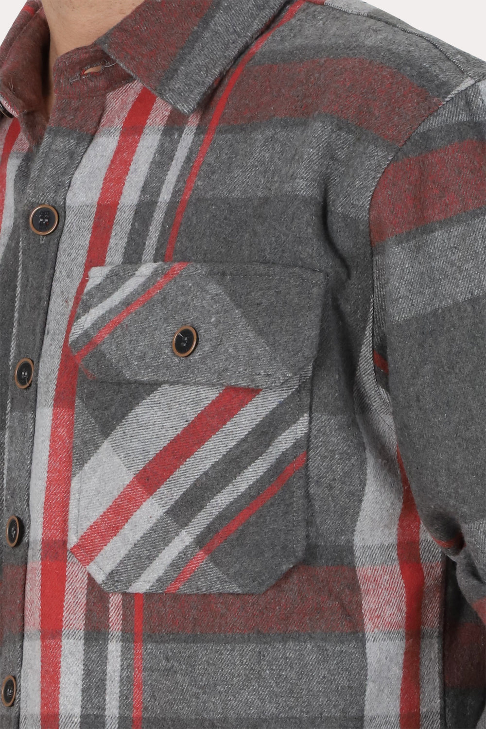 Chaqueta Overshirt Franela Ruston Gris Gangster