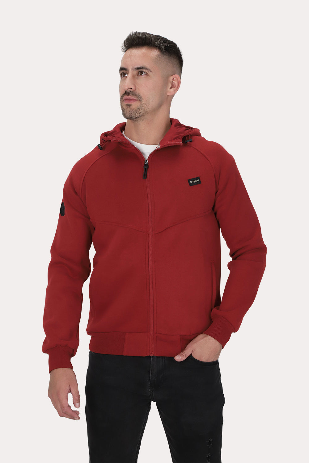 Poleron Full Zipper Fleece Route Rojo Gangster