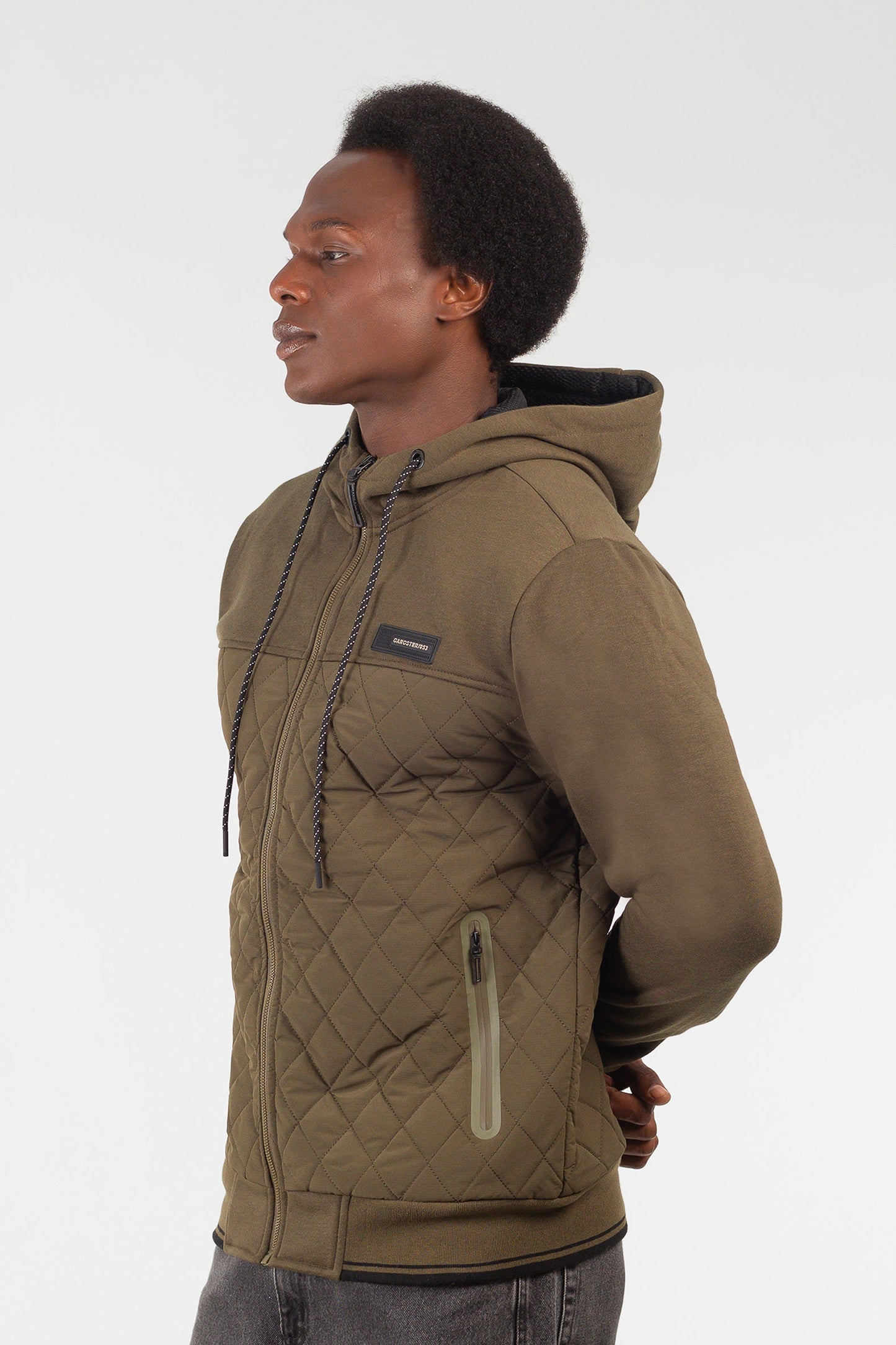 Chaqueta Hibridas Patchwork Verde Oliva Oscuro Gangster