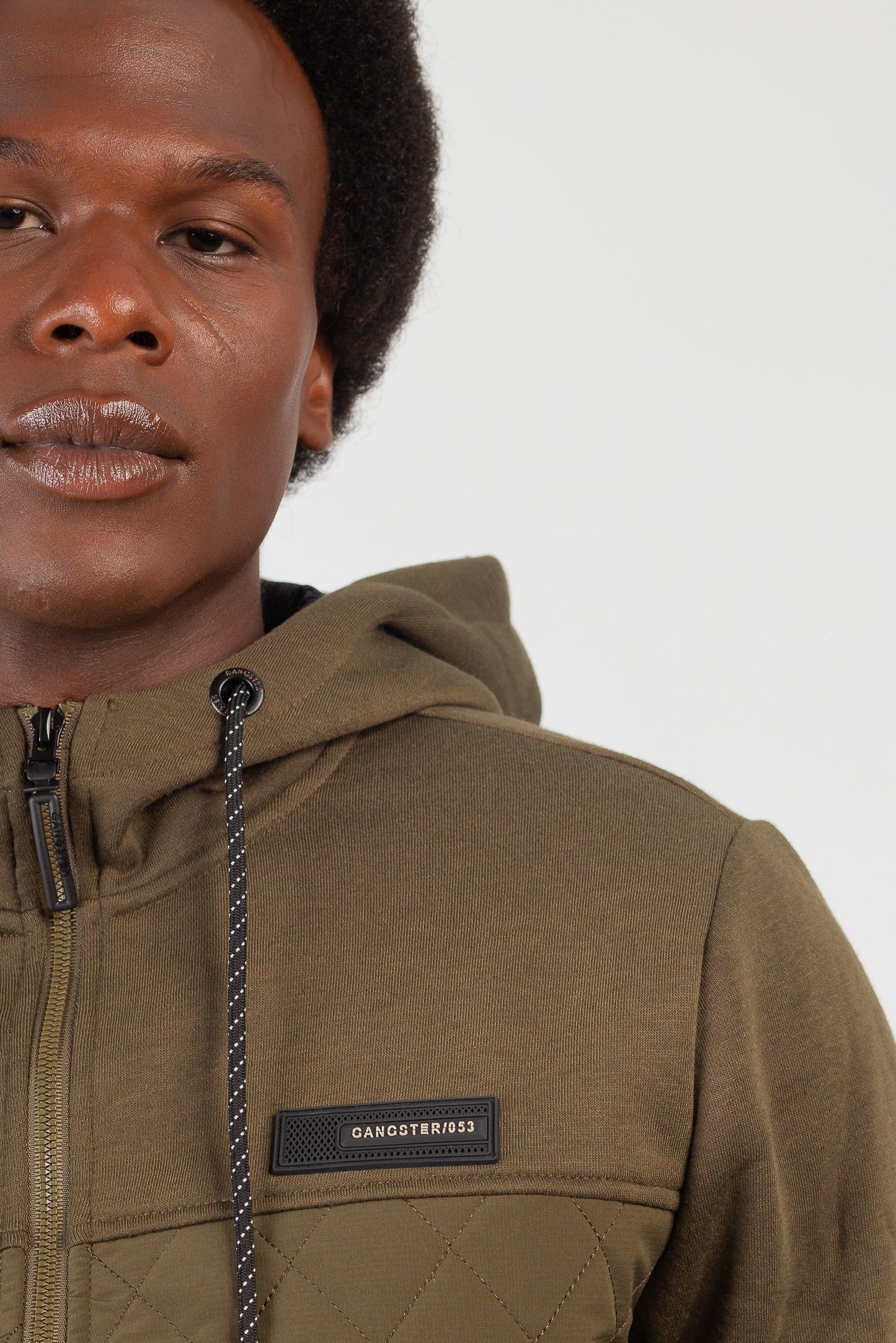 Chaqueta Hibridas Patchwork Verde Oliva Oscuro Gangster