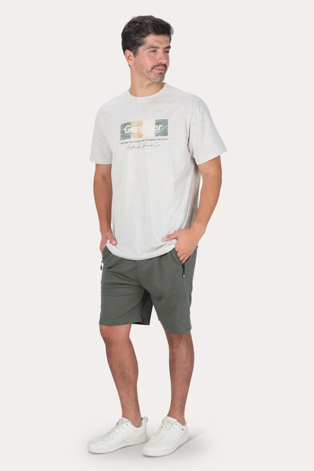 Short Bermuda Jogger Liso Comfort Gris Gangster