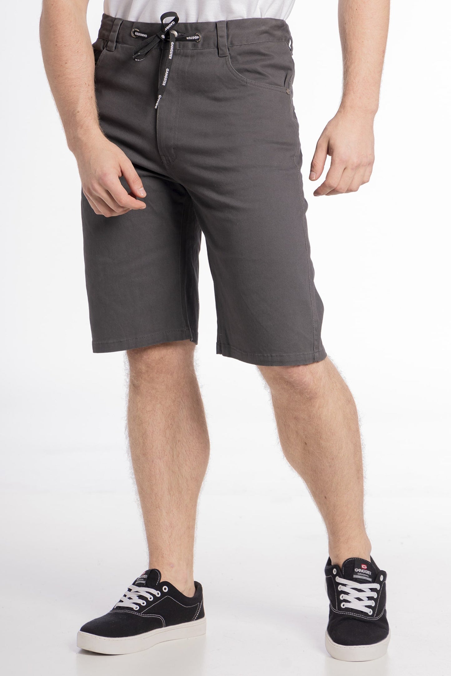 Short Canvas Bermudas Knee Gris Gangster