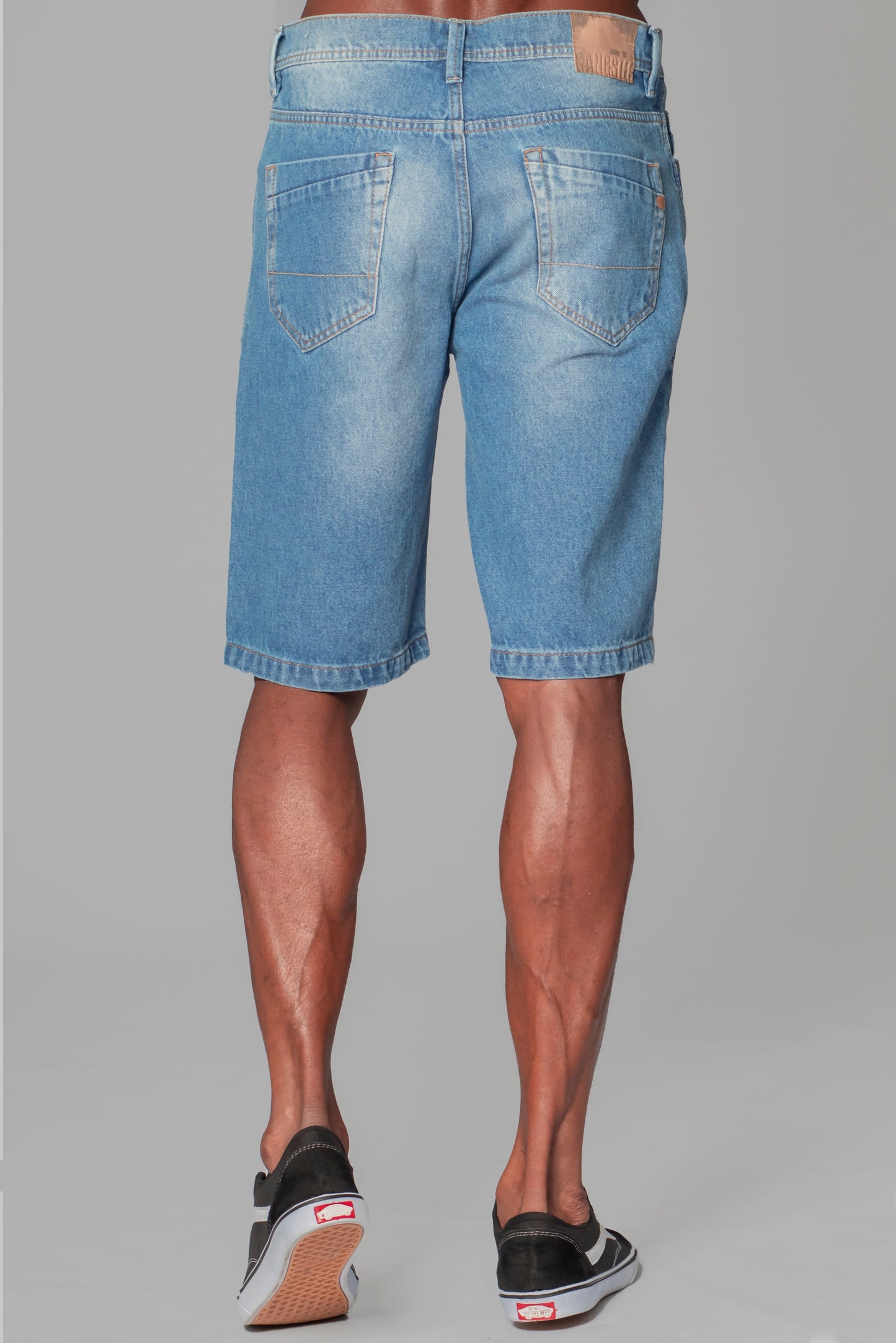 Short Bermuda Denim Liso Luxu Azul Gangster