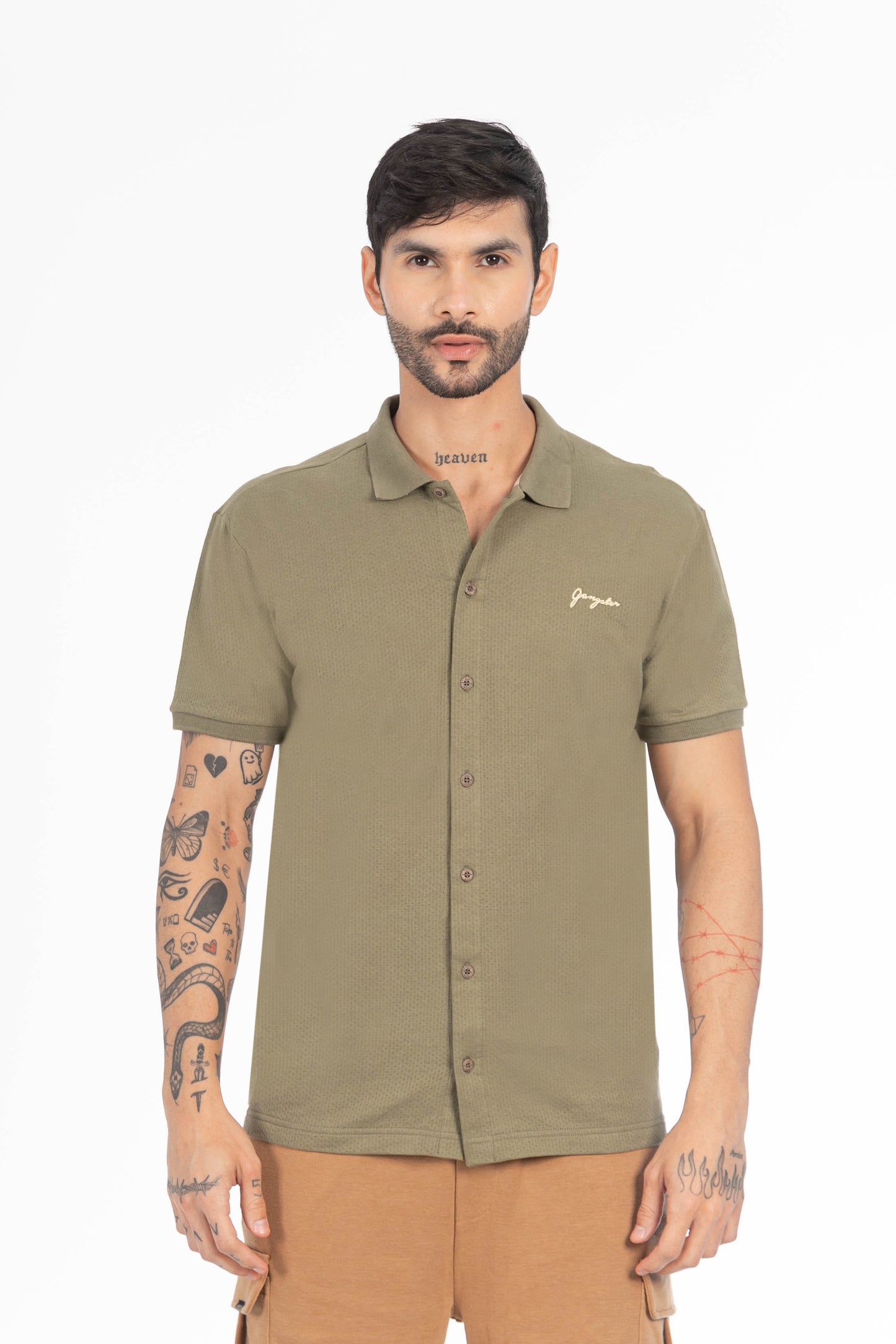 Camisa Camisa Textura California Verde