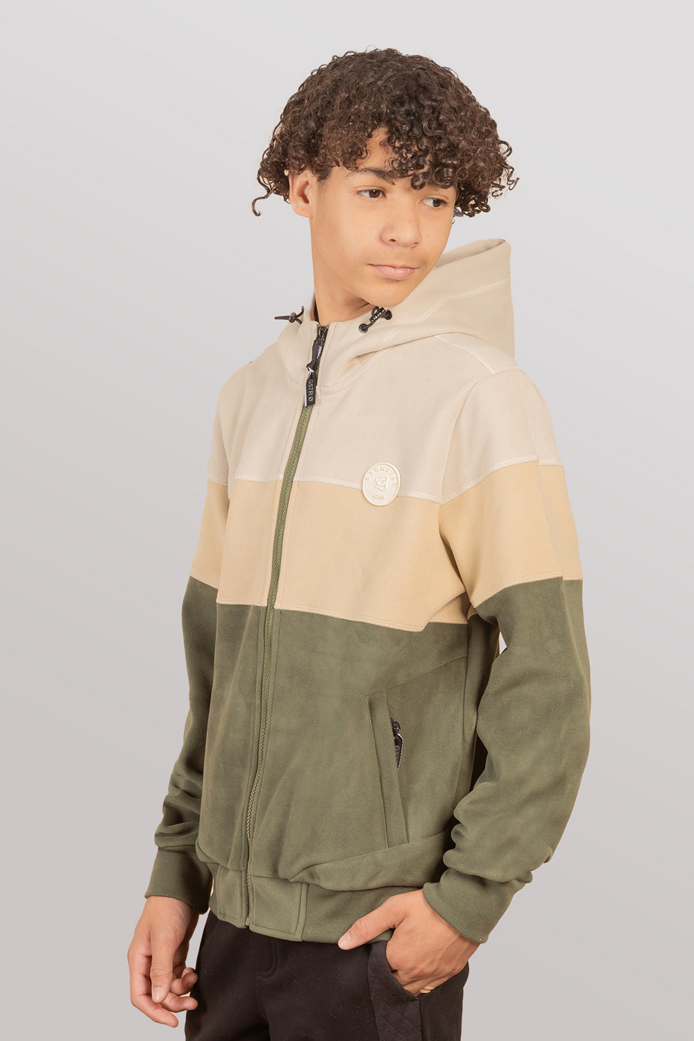 Teen Poleron Fullziper Peachy Verde Gangster