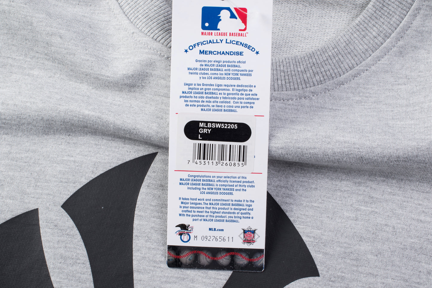 Poleron MLB Yankees Primary Gris