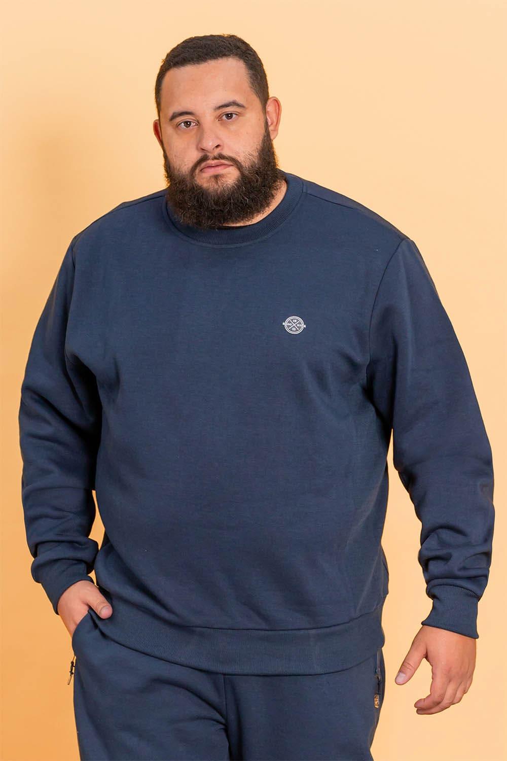 Polerón Crew Fleece Crucial Azul Gangster - Gangster