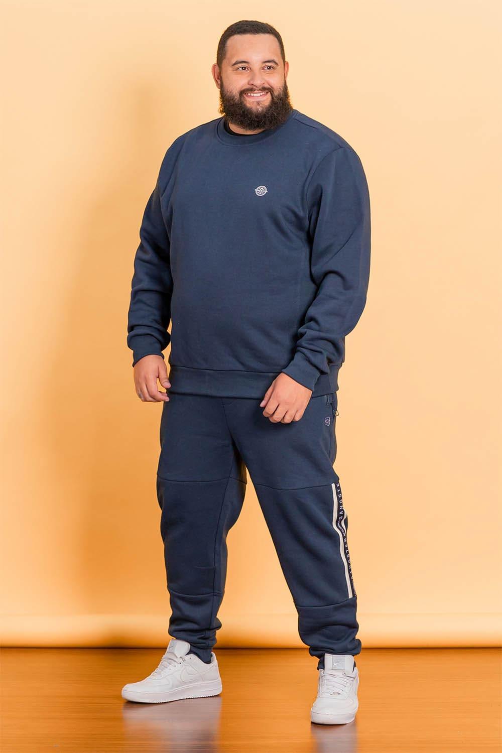 Polerón Crew Fleece Crucial Azul Gangster - Gangster