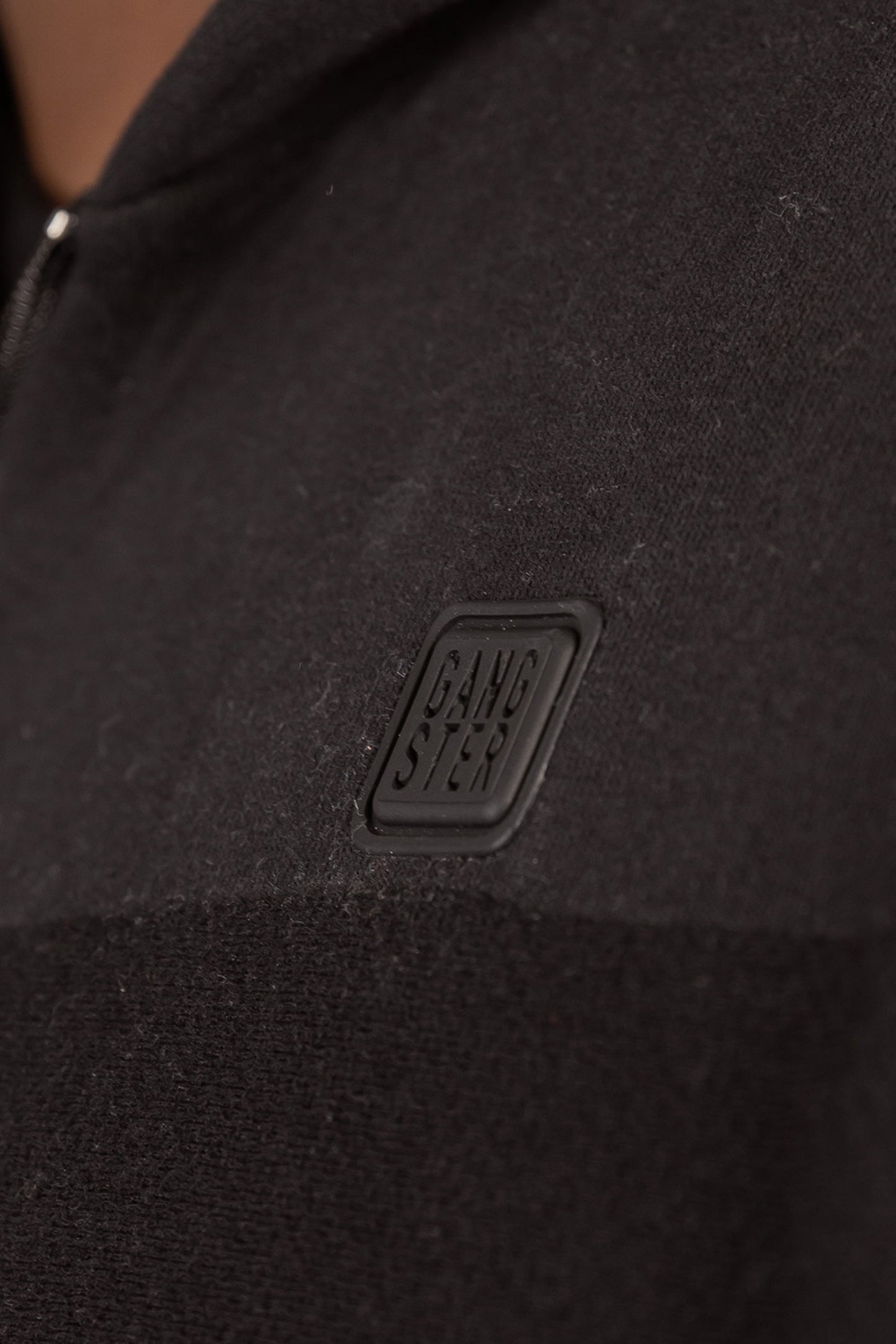 Plus Poleron Full Zipper Fleece Grain Negro Gangster