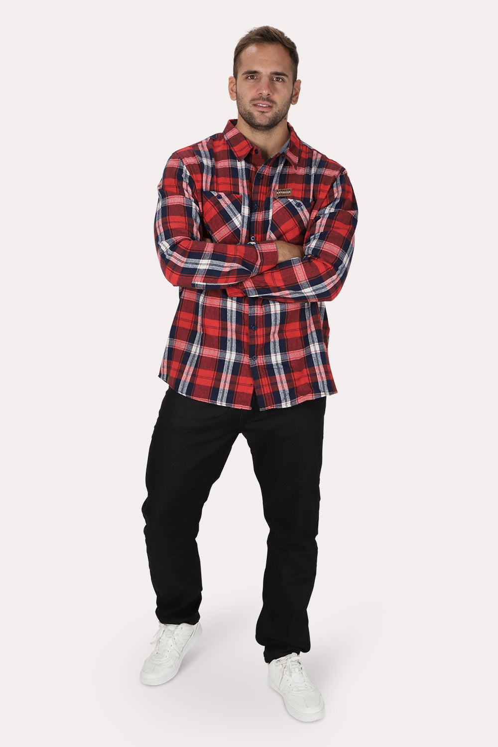 Plus Camisa ML Franela Fireside Rojo Gangster