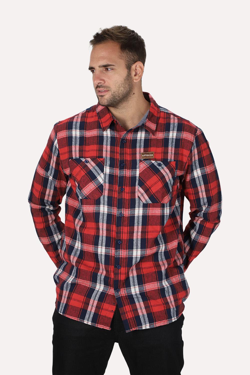 Plus Camisa ML Franela Fireside Rojo Gangster