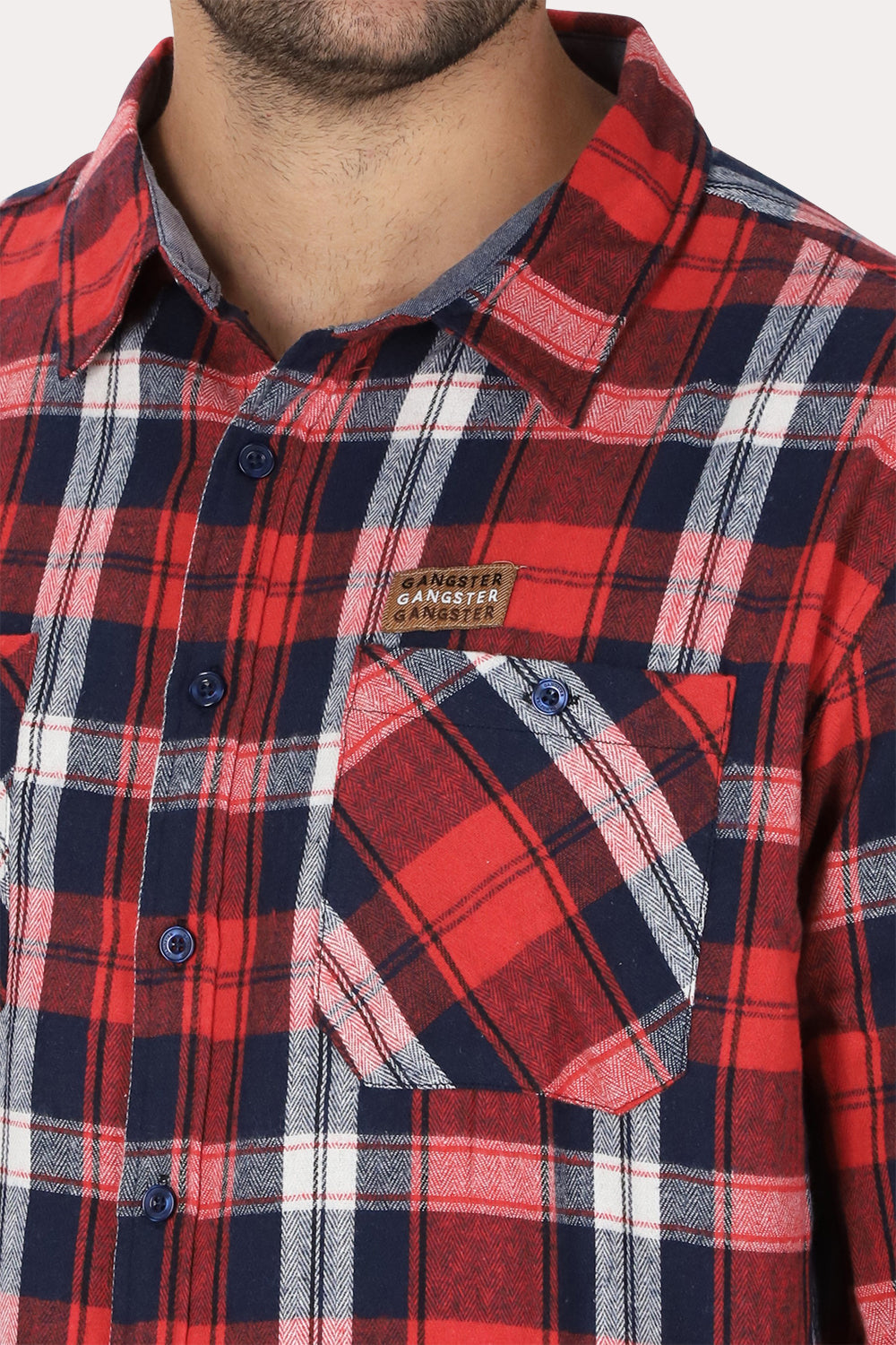 Plus Camisa ML Franela Fireside Rojo Gangster