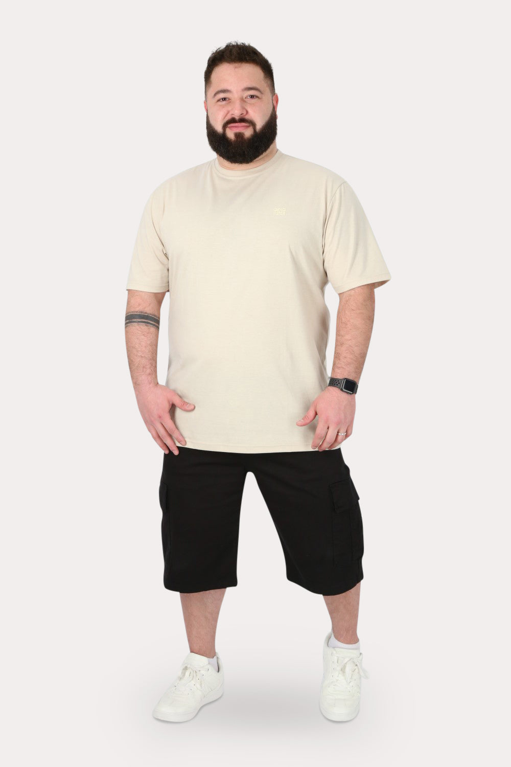 Plus Short Bermuda Canvas Cargo CarB Negro Gangster