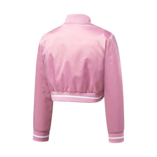 Chaqueta MLB Dodgers Holographic Logo Print Regular Fit Bomber Rosa