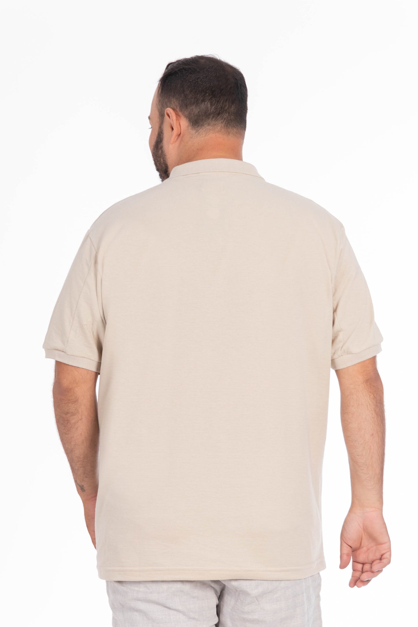 Plus Polera Cuello Textura Temple Beige
