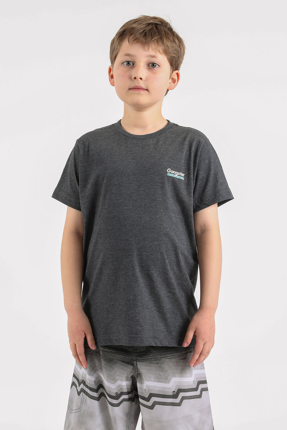 Teen Polera Mc Básica Square Gris Gangster