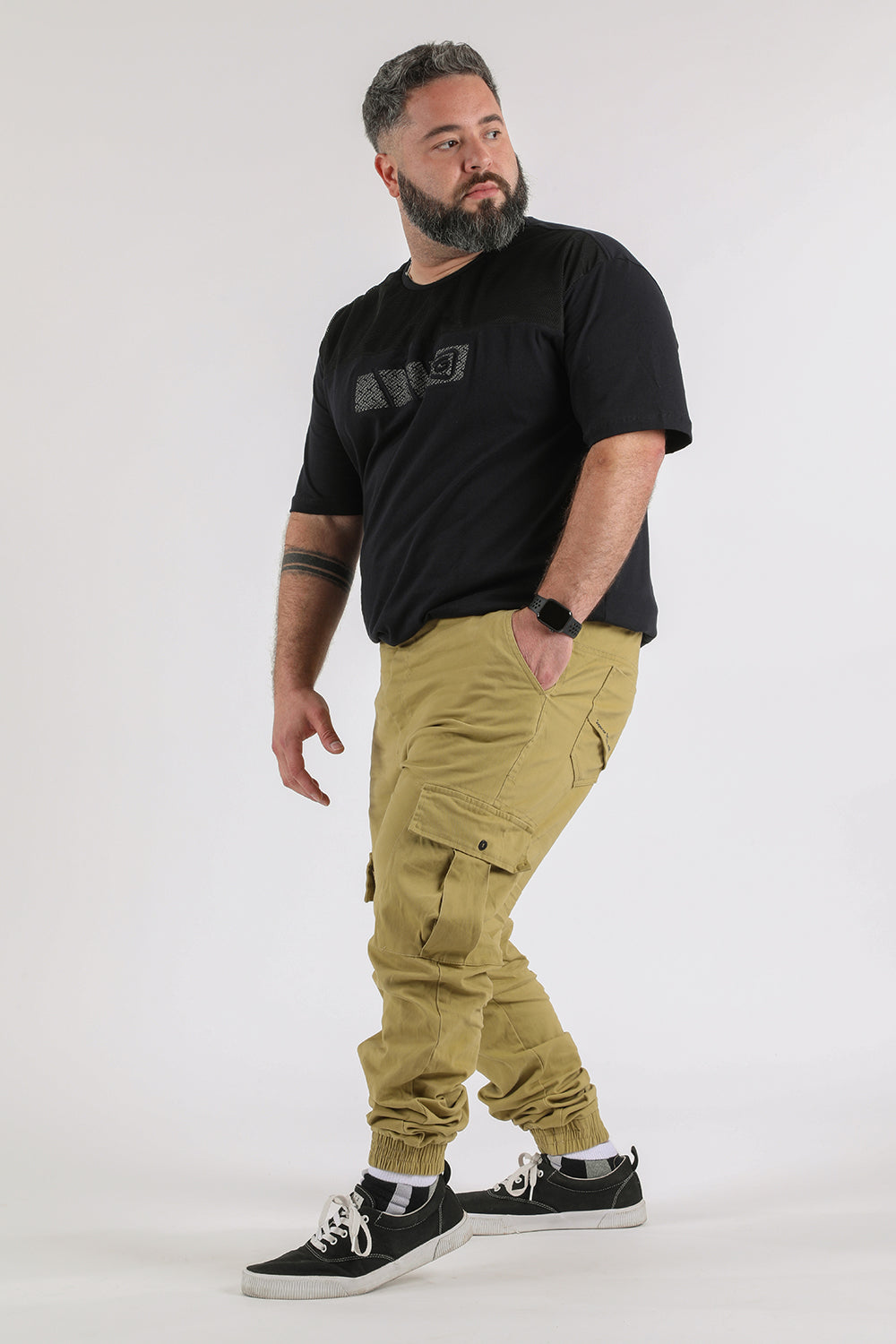 Plus Pantalon Jogger Canvas Parachute Kaki Gangster