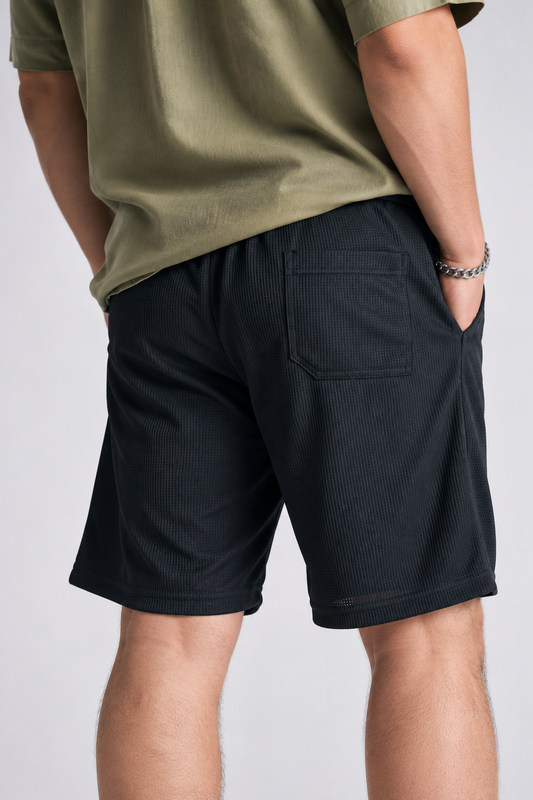 Short Bermuda Jogger Liso Loose Negro Gangster