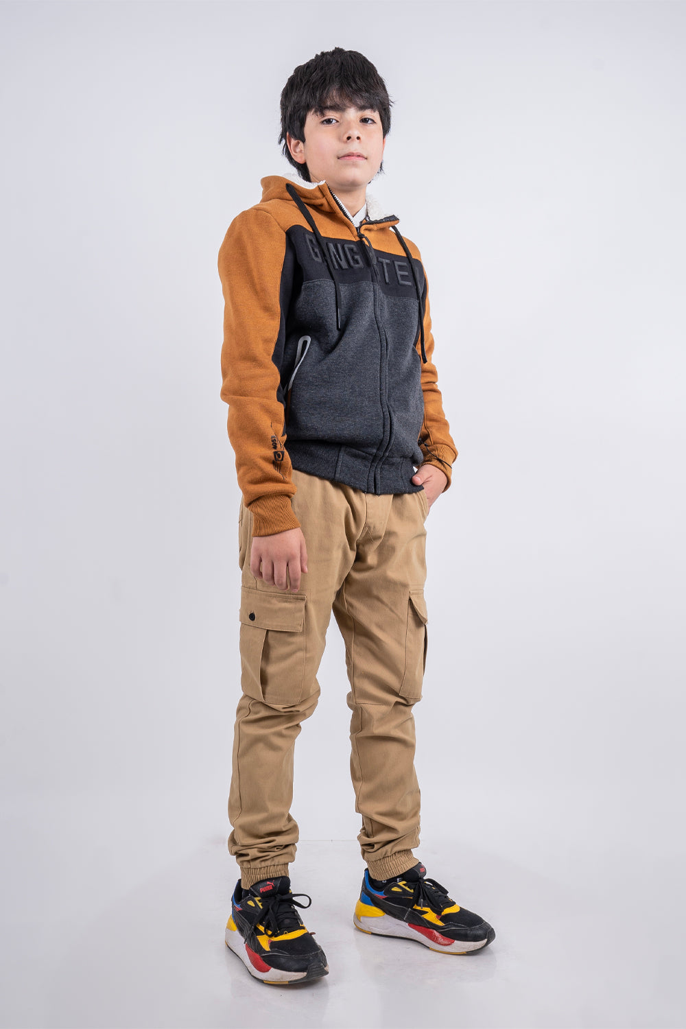 Teen Polerón Fullzipper Fleece Fun Negro Gangster
