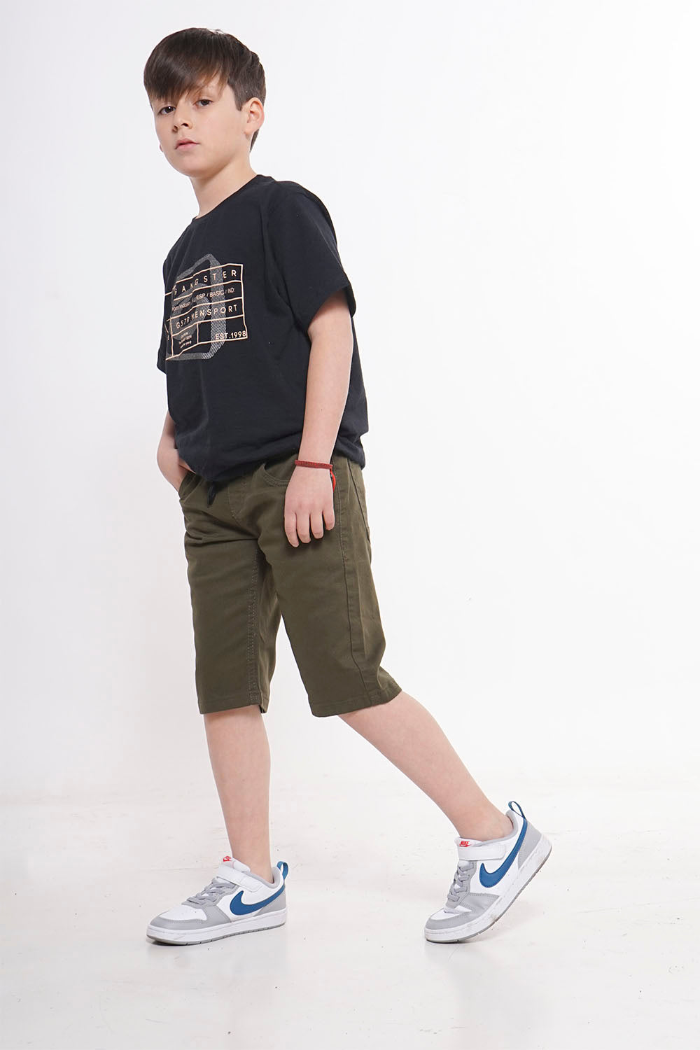 Teen Short Canvas Elasticord Verde Gangster