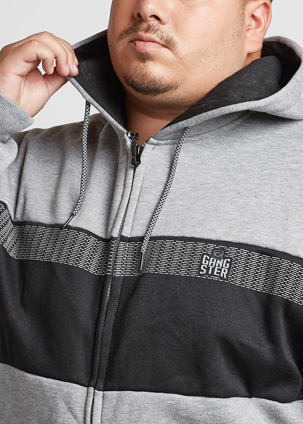 Plus Polerón Full Zipper Fleece Morse Gris Gangster