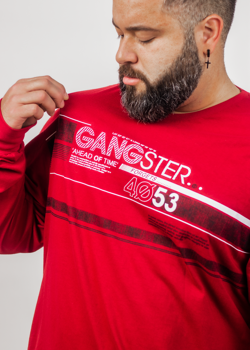 Plus Polera Manga Larga Time Rojo Gangster