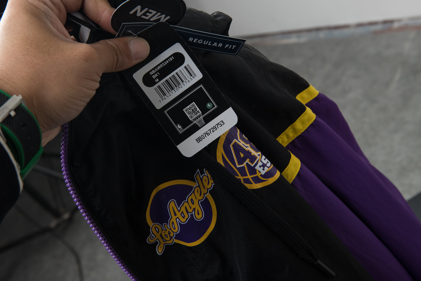 Cortaviento NBA Lakers Warm-up Negro