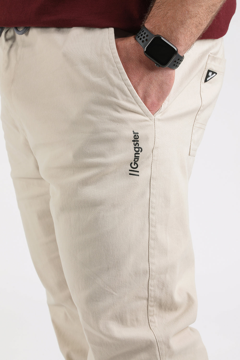 Plus Pantalon Jogger Canvas Over Beige Gangster