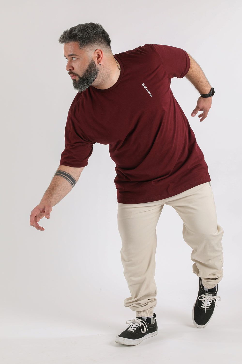 Plus Pantalon Jogger Canvas Over Beige Gangster