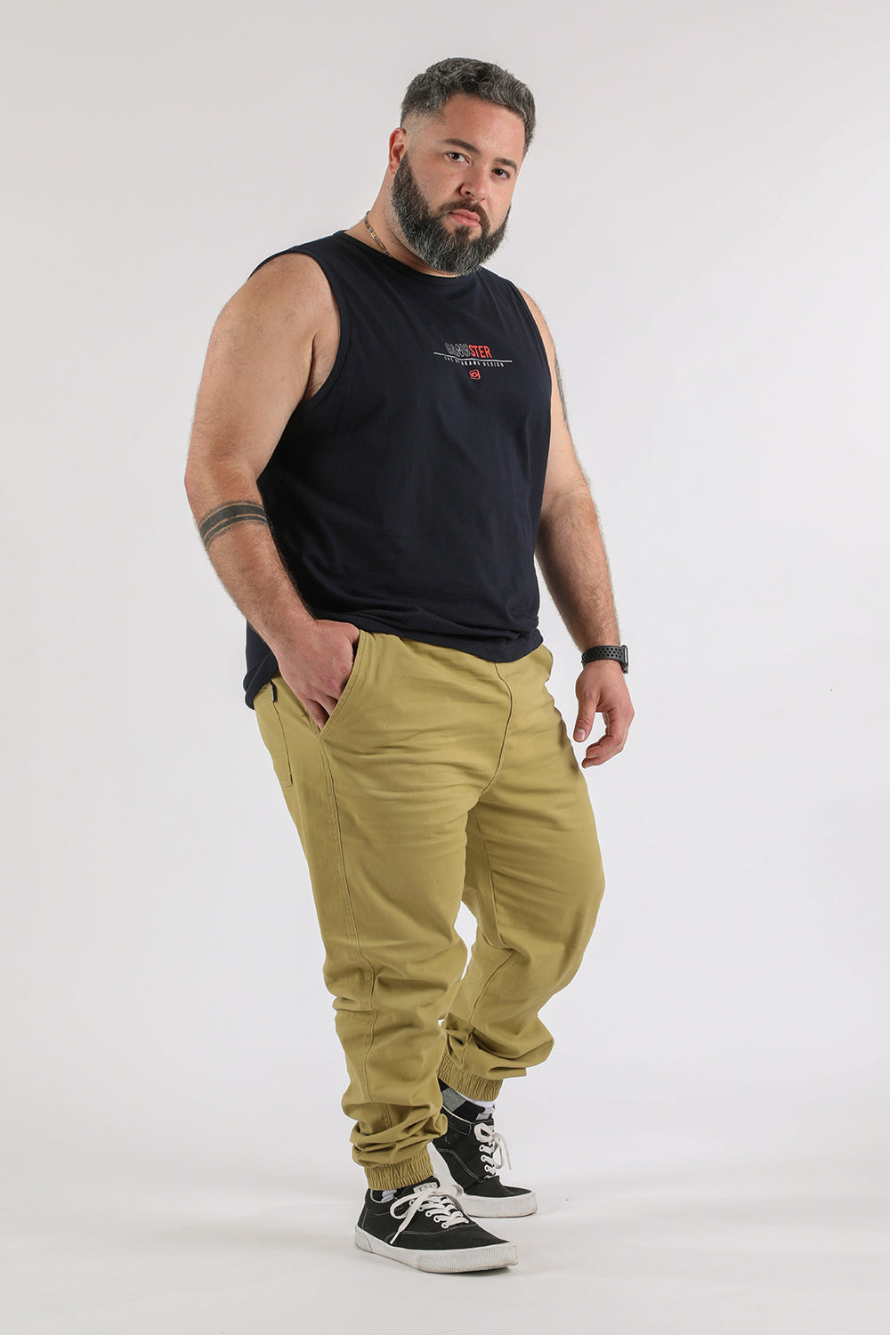 Plus Pantalon Jogger Canvas Over Kaki Gangster