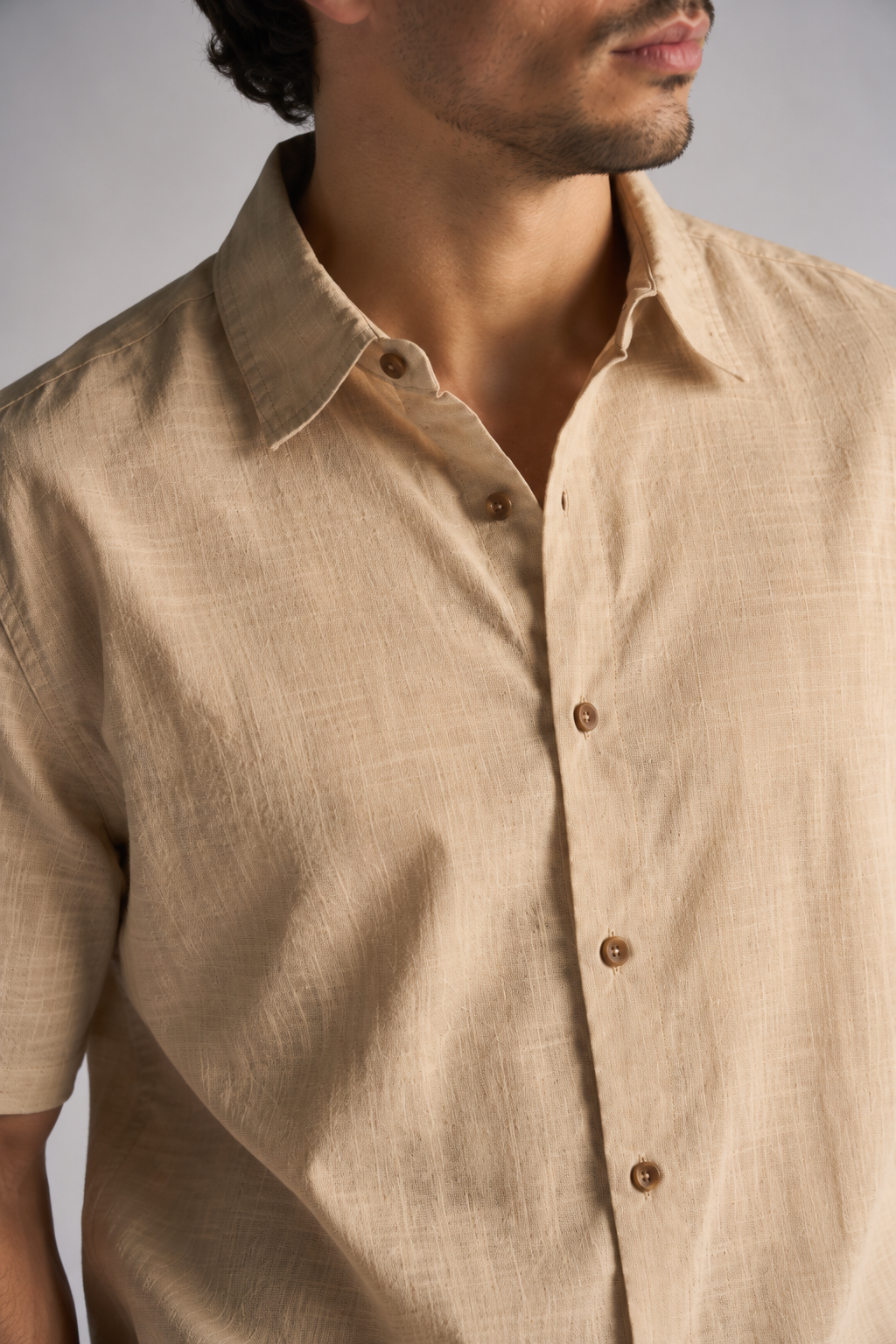 Camisa Mc Algodón Imbe Cafe Gangster