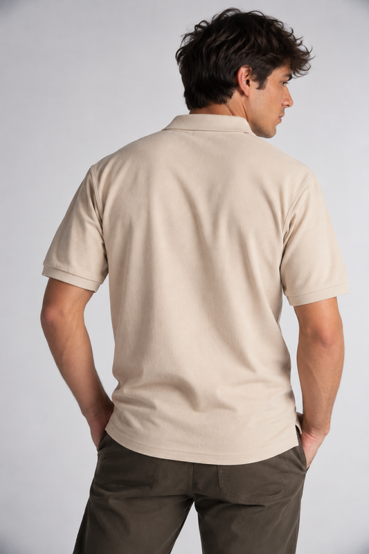 Plus Polera Cuello Textura Temple Beige