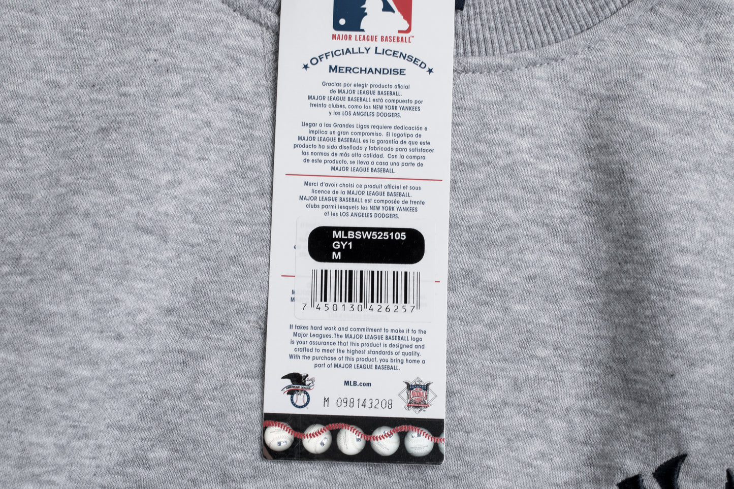 Poleron MLB Yankees Logo Gris